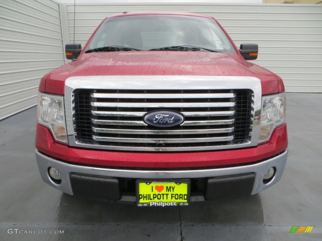 2010 F150 XLT SuperCrew - Red Candy Metallic / Medium Stone photo #8