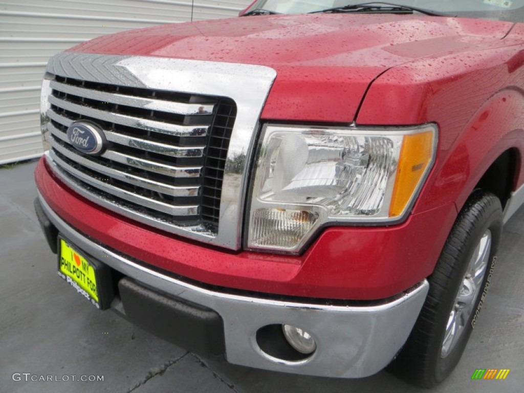2010 F150 XLT SuperCrew - Red Candy Metallic / Medium Stone photo #10