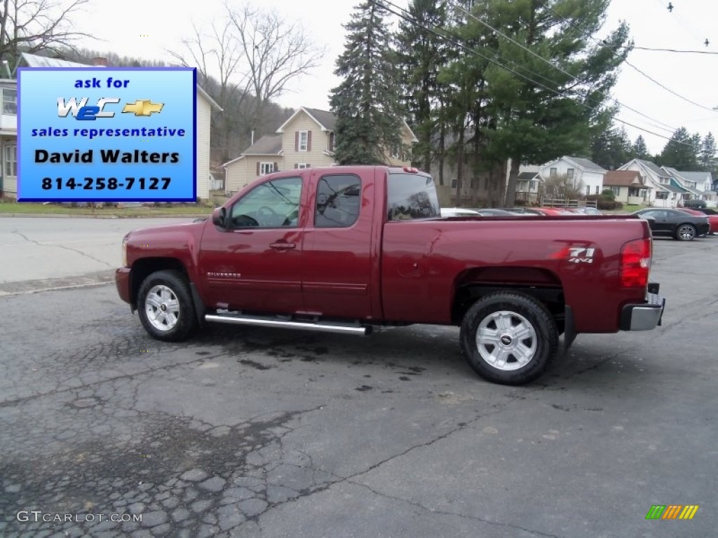 2013 Silverado 1500 LT Extended Cab 4x4 - Deep Ruby Metallic / Ebony photo #4