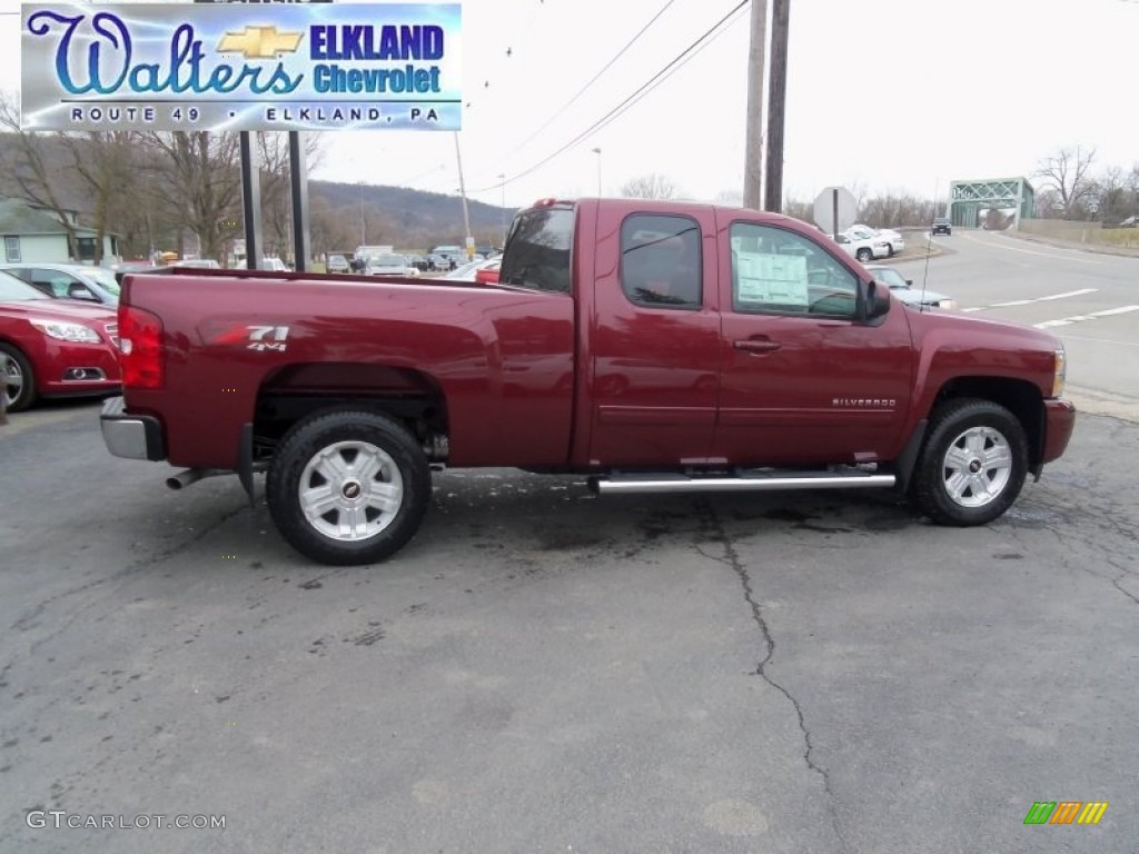 2013 Silverado 1500 LT Extended Cab 4x4 - Deep Ruby Metallic / Ebony photo #11