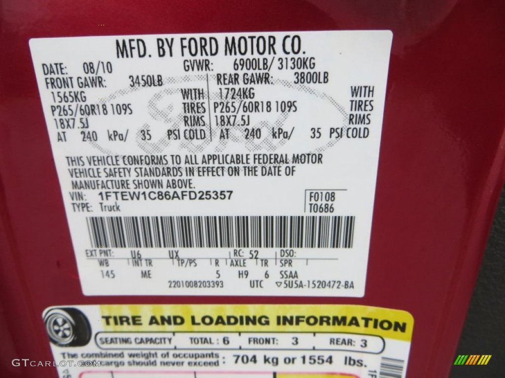 2010 F150 XLT SuperCrew - Red Candy Metallic / Medium Stone photo #43
