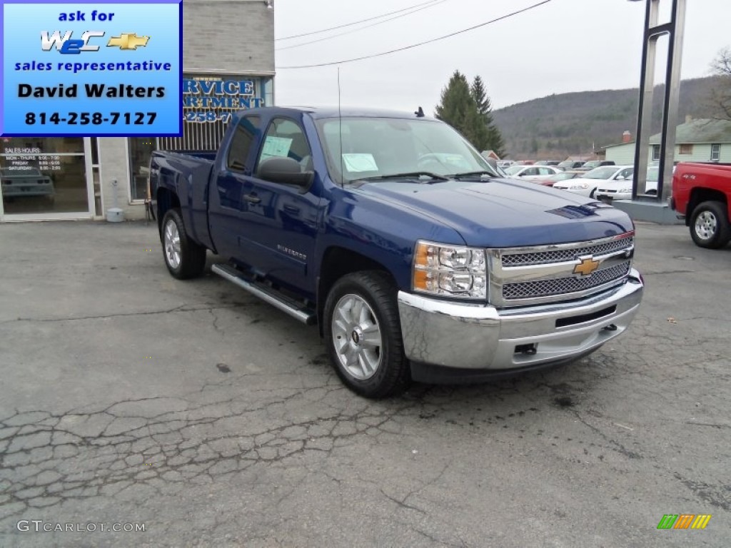 2013 Silverado 1500 LT Extended Cab 4x4 - Blue Topaz Metallic / Ebony photo #3