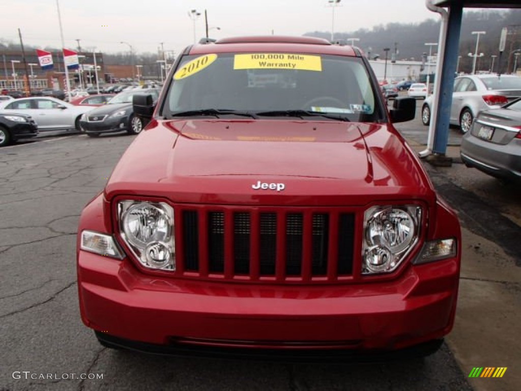 2010 Liberty Sport 4x4 - Inferno Red Crystal Pearl / Pastel Pebble Beige photo #3