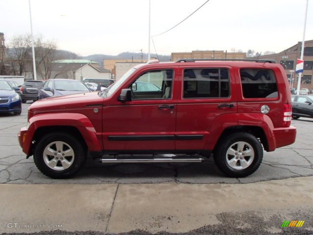 2010 Liberty Sport 4x4 - Inferno Red Crystal Pearl / Pastel Pebble Beige photo #5