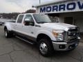 2013 Oxford White Ford F350 Super Duty Lariat Crew Cab 4x4 Dually  photo #2