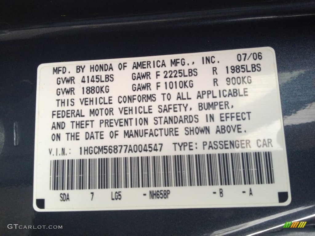 2007 Honda Accord EX-L Sedan Parts Photos