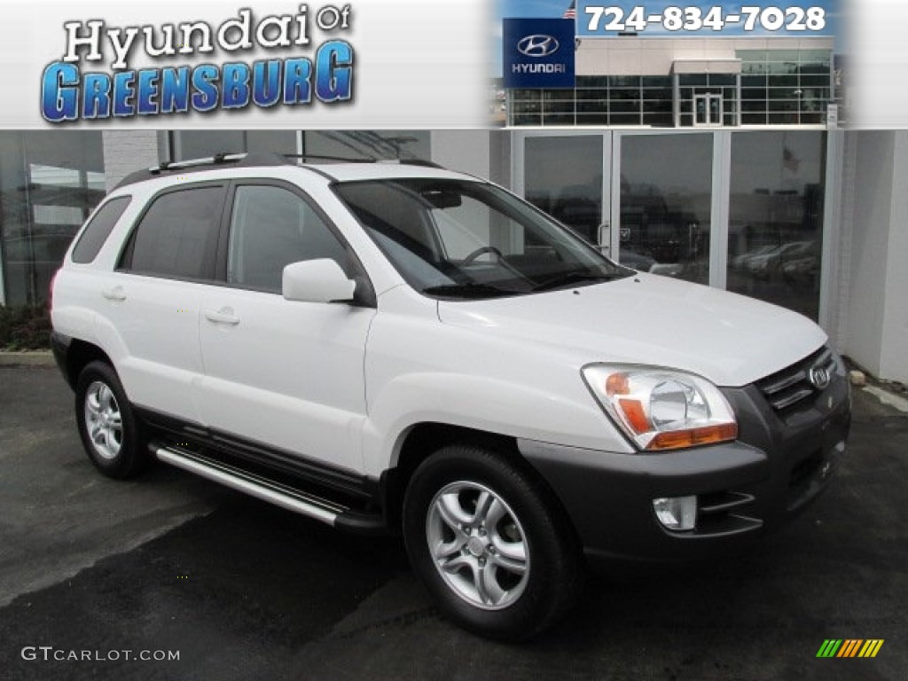 2008 Sportage EX V6 4x4 - Clear White / Black photo #1