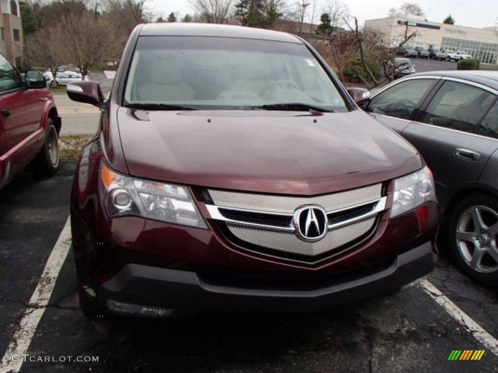 2007 MDX Technology - Dark Cherry Red Pearl / Parchment photo #2