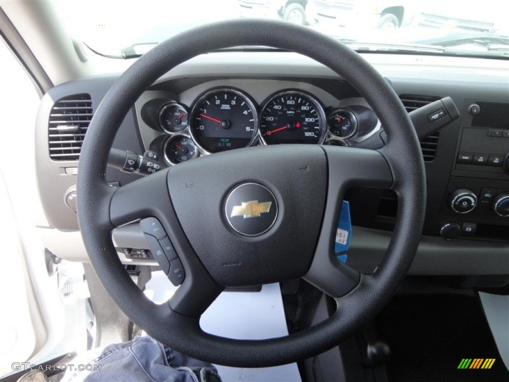 2013 Chevrolet Silverado 3500HD WT Crew Cab 4x4 Dually Dark Titanium Steering Wheel Photo #79649100