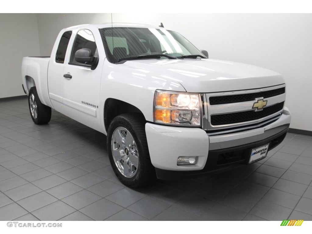 2007 Silverado 1500 LT Extended Cab - Summit White / Ebony Black photo #1