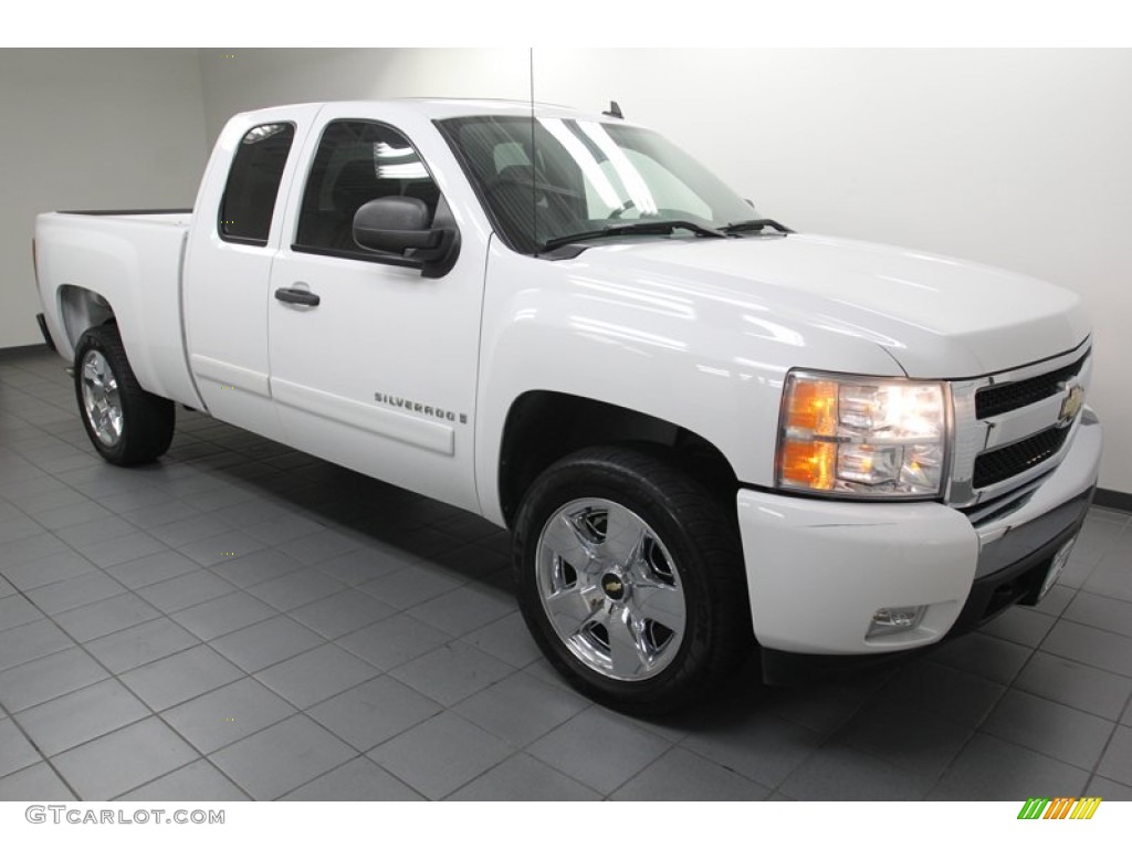 Summit White 2007 Chevrolet Silverado 1500 LT Extended Cab Exterior Photo #79650770