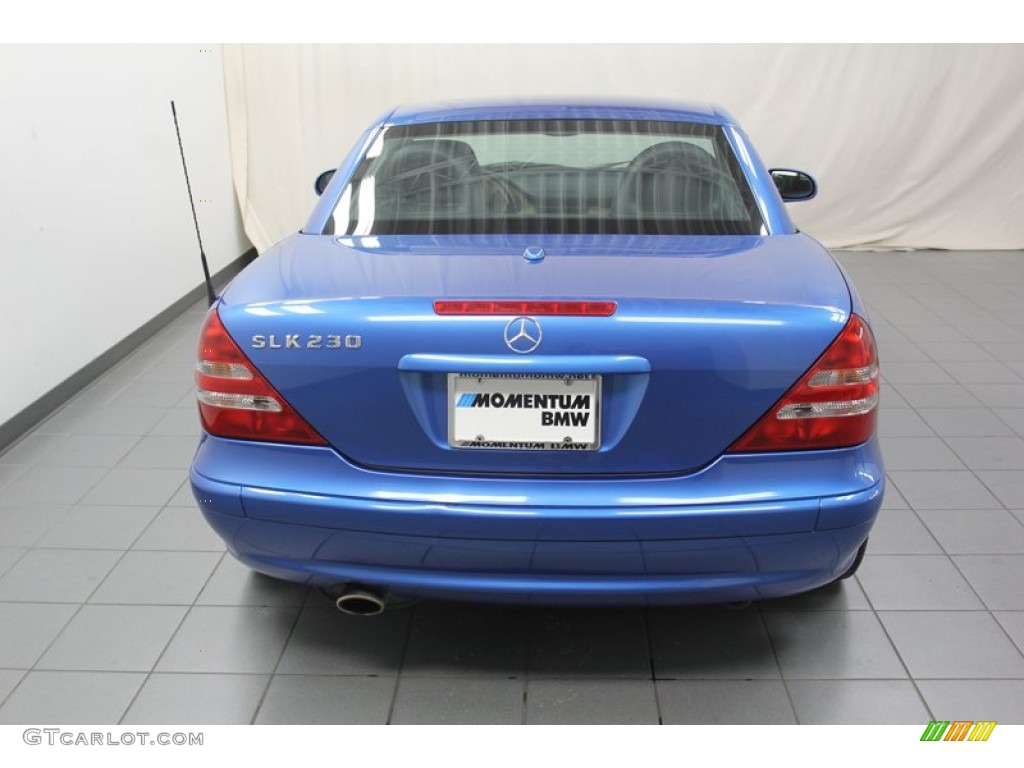 2001 SLK 230 Kompressor Roadster - Sapphire Blue Metallic / Sienna Beige photo #13