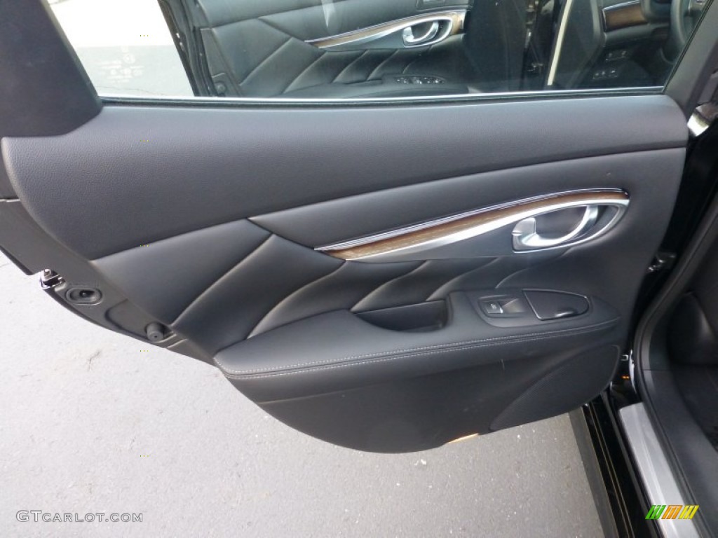 2012 Infiniti M Hybrid Sedan Graphite Door Panel Photo #79651688