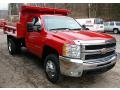 Victory Red 2008 Chevrolet Silverado 3500HD LT Regular Cab 4x4 Dump Truck Exterior