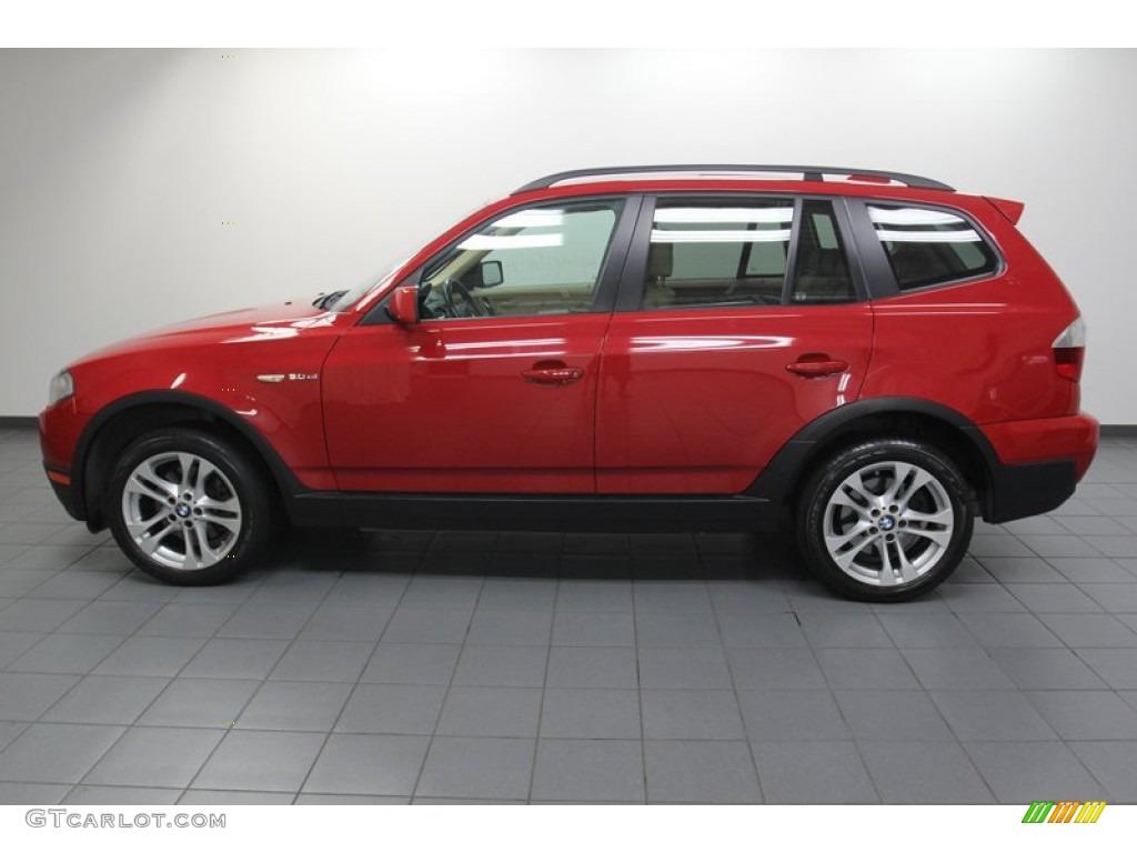 2007 X3 3.0si - Crimson Red / Sand Beige photo #2