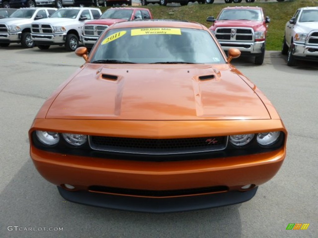 2011 Challenger R/T Classic - Toxic Orange Pearl / Dark Slate Gray photo #8