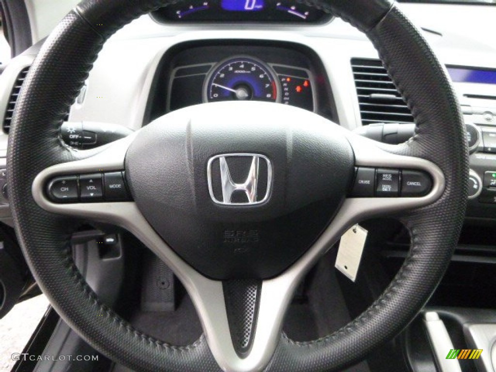 2008 Honda Civic EX-L Coupe Black Steering Wheel Photo #79660232