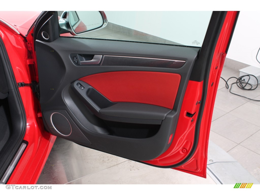 2010 Audi S4 3.0 quattro Sedan Black/Red Door Panel Photo #79662363