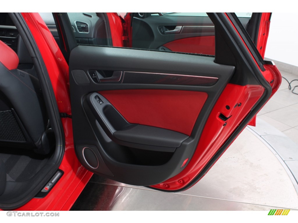 2010 Audi S4 3.0 quattro Sedan Black/Red Door Panel Photo #79662386