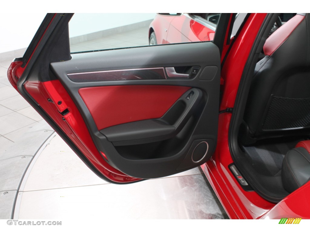 2010 Audi S4 3.0 quattro Sedan Black/Red Door Panel Photo #79662406