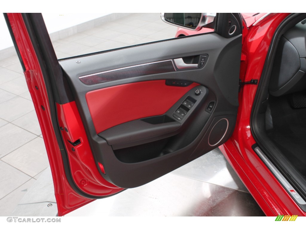 2010 Audi S4 3.0 quattro Sedan Black/Red Door Panel Photo #79662426