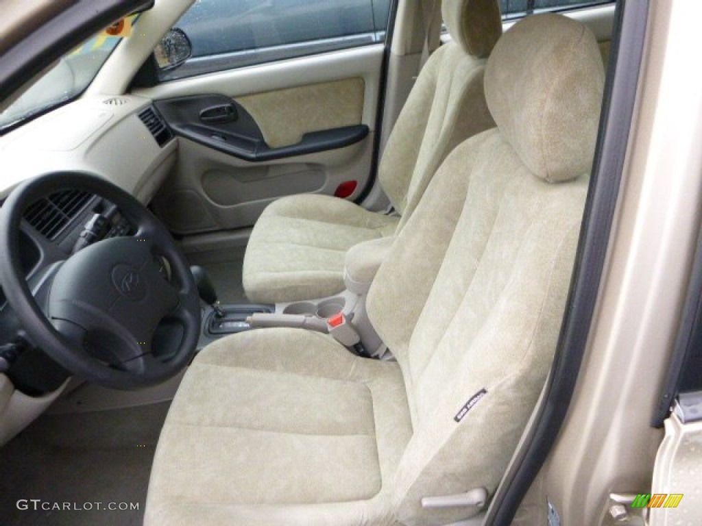 Beige Interior 2003 Hyundai Elantra GLS Sedan Photo #79663081