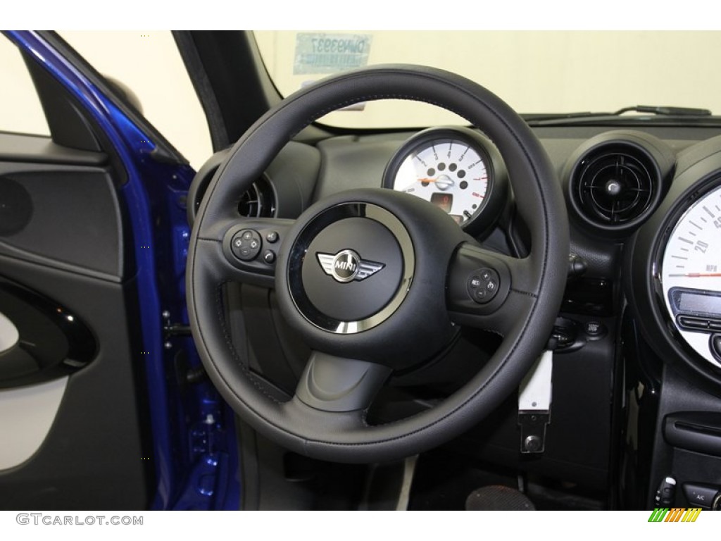 2013 Mini Cooper Paceman Leather/Cloth Hot Cross Carbon Black Steering Wheel Photo #79664499