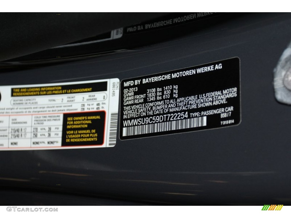 2013 Cooper Color Code B58 for Thunder Grey Metallic Photo #79665084