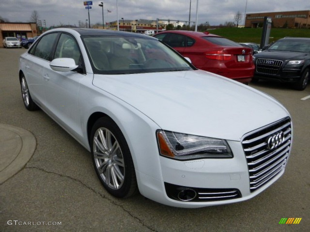 Glacier White Metallic 2014 Audi A8 L TDI quattro Exterior Photo #79665237