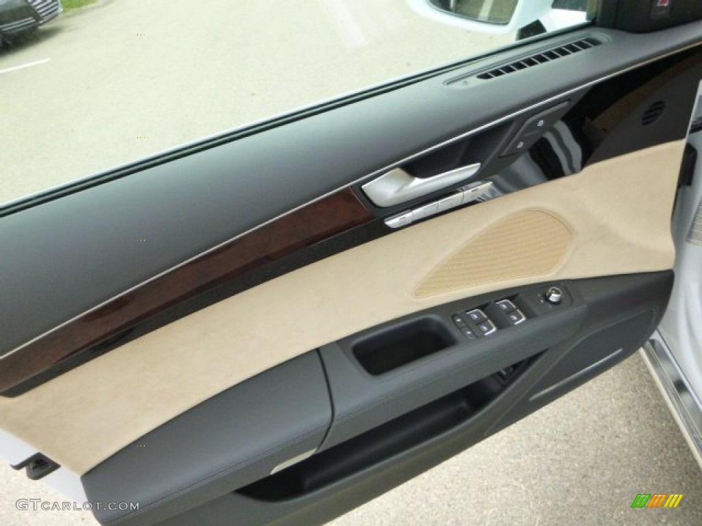 2014 Audi A8 L TDI quattro Velvet Beige Door Panel Photo #79665329