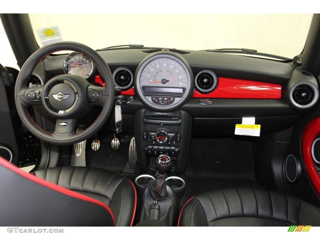2013 Mini Cooper John Cooper Works Hardtop Championship Lounge Leather/Red Piping Dashboard Photo #79665399