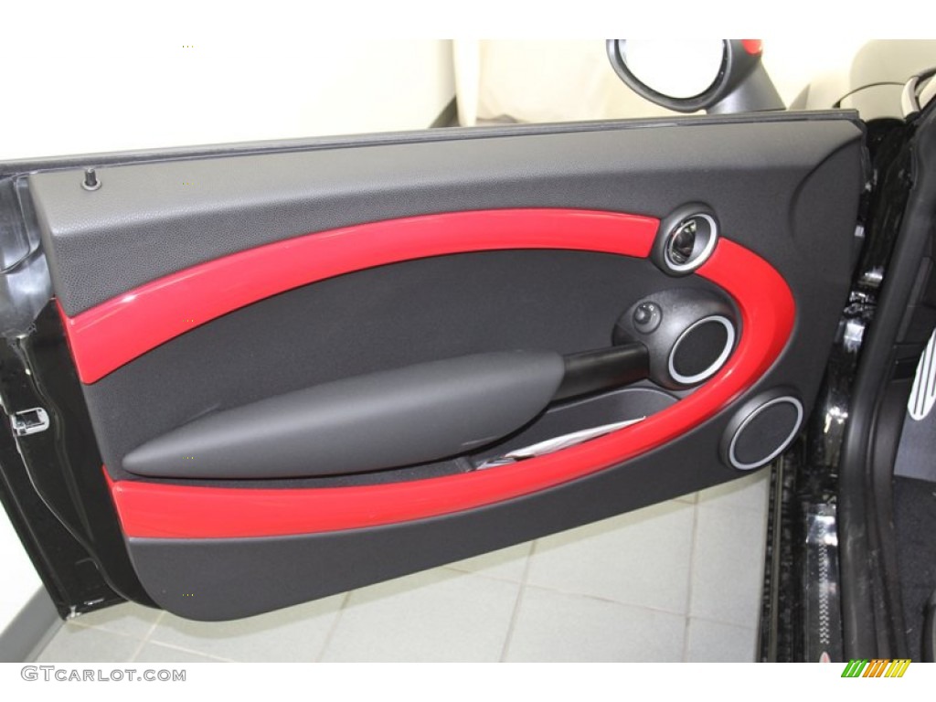 2013 Mini Cooper John Cooper Works Hardtop Championship Lounge Leather/Red Piping Door Panel Photo #79665526
