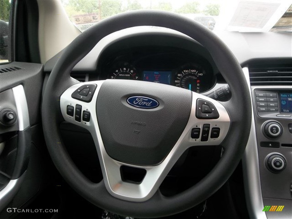 2013 Ford Edge SE Medium Light Stone Steering Wheel Photo #79665678
