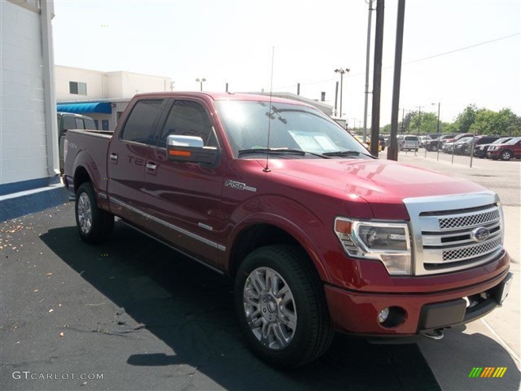 2013 F150 Platinum SuperCrew 4x4 - Ruby Red Metallic / Platinum Unique Pecan Leather photo #17