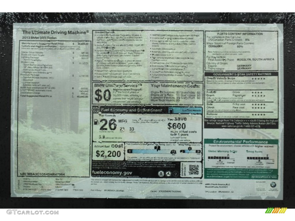 2013 3 Series 328i Sedan - Glacier Silver Metallic / Black photo #31