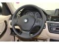 Venetian Beige 2013 BMW 3 Series 328i Sedan Steering Wheel