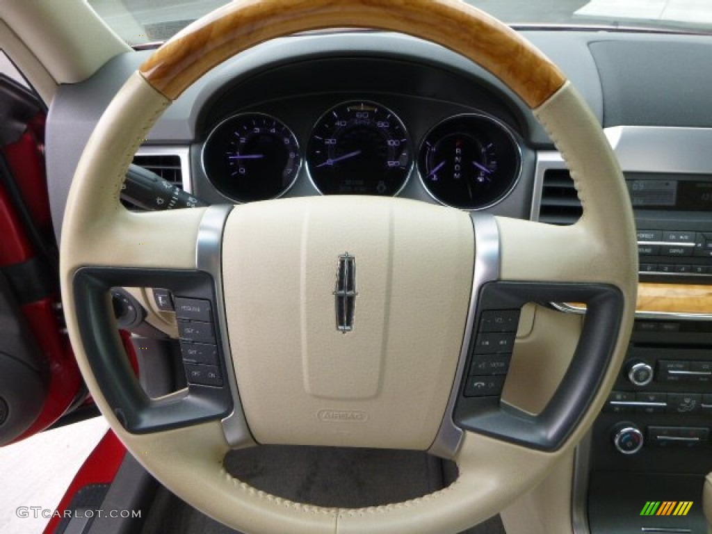 2011 Lincoln MKZ AWD Light Camel Steering Wheel Photo #79668935