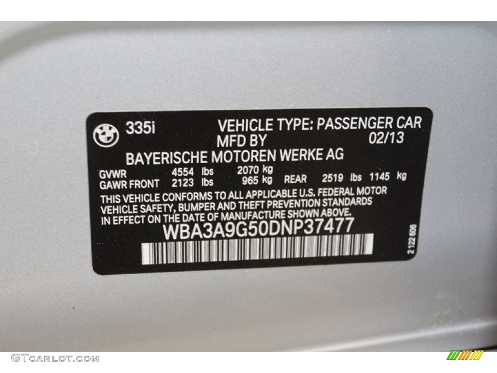 2013 3 Series 335i Sedan - Glacier Silver Metallic / Black photo #9