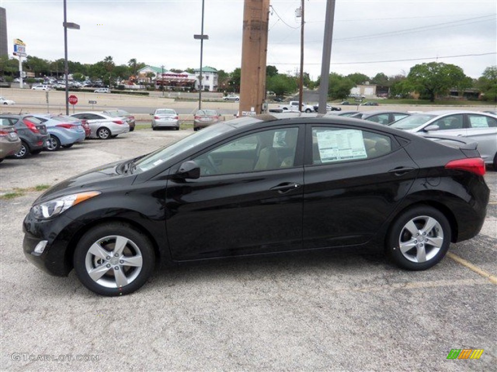 2013 Elantra GLS - Black / Beige photo #3