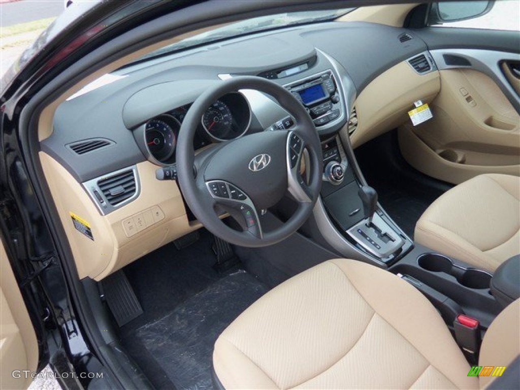 2013 Elantra GLS - Black / Beige photo #7