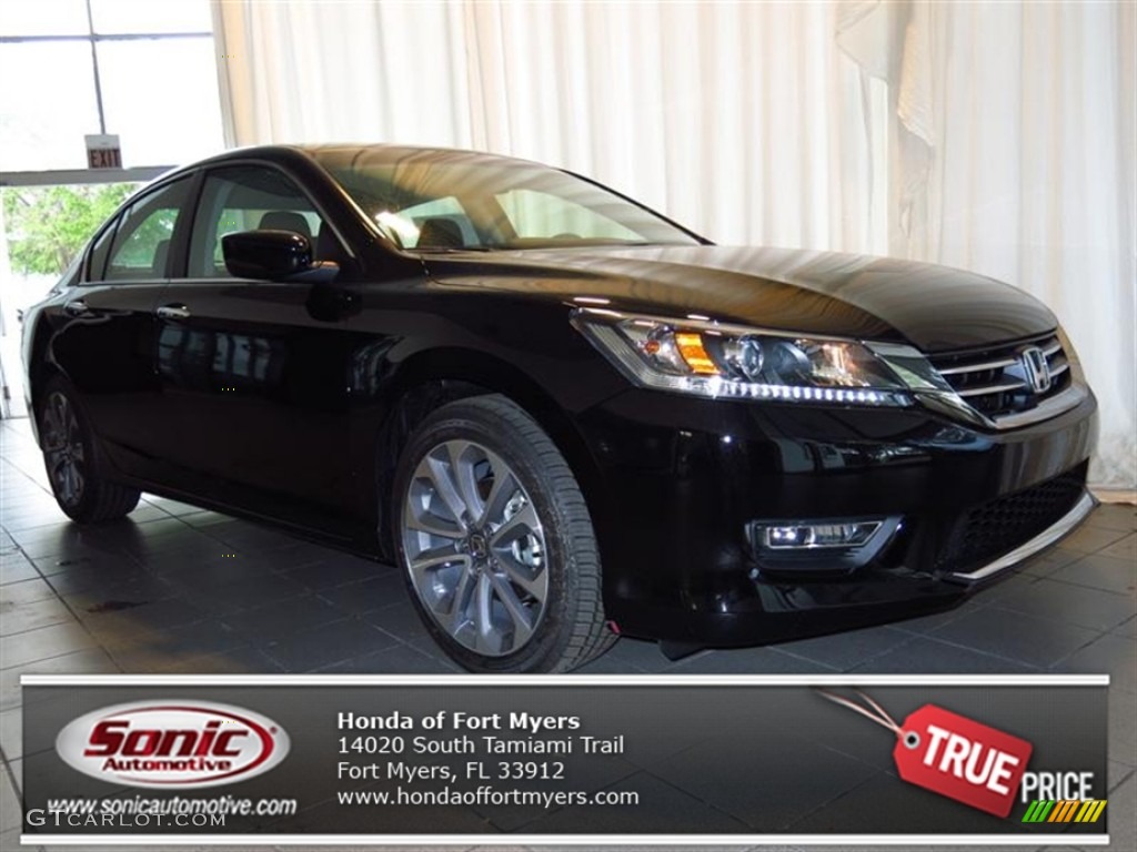 2013 Accord Sport Sedan - Crystal Black Pearl / Black photo #1