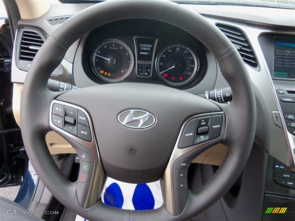 2013 Hyundai Azera Standard Azera Model Camel Steering Wheel Photo #79674362