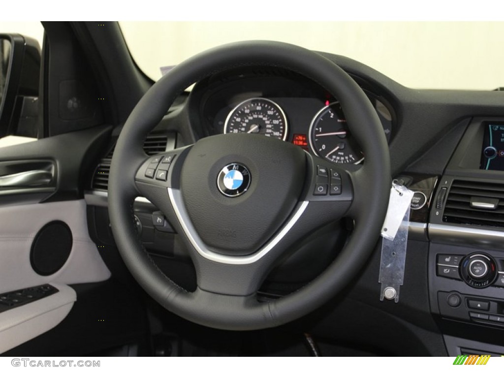 2013 BMW X5 xDrive 35d Oyster Steering Wheel Photo #79674528