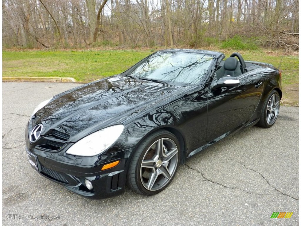 Black 2005 Mercedes-Benz SLK 55 AMG Roadster Exterior Photo #79675161