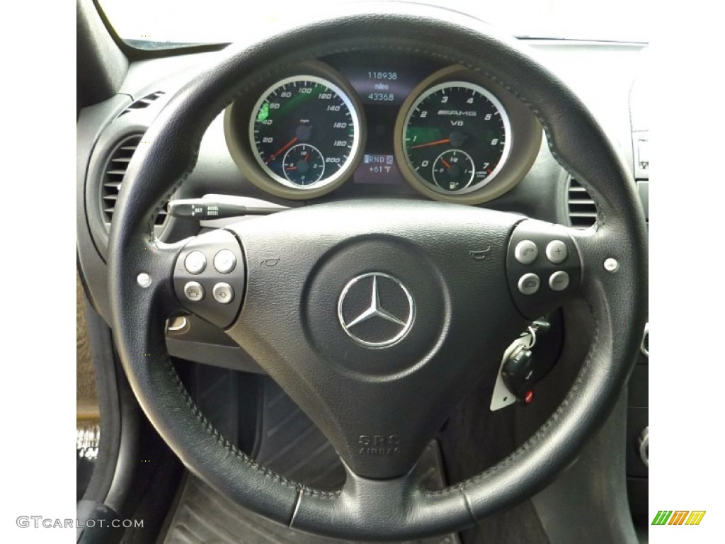 2005 Mercedes-Benz SLK 55 AMG Roadster Black Steering Wheel Photo #79675221