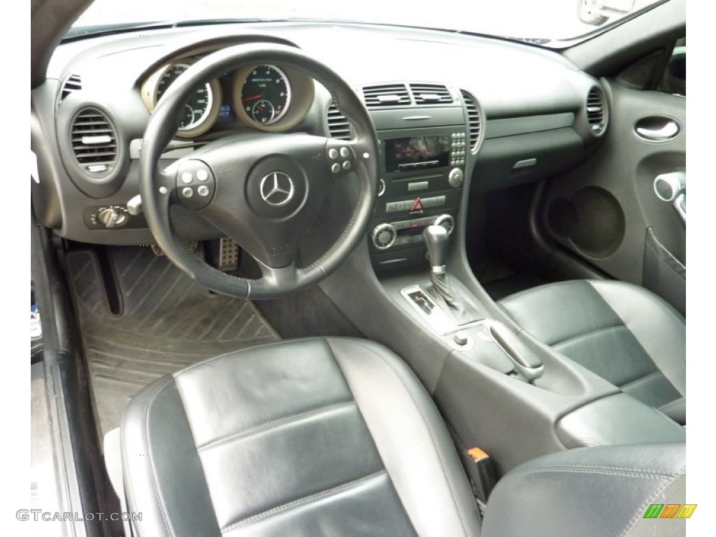 Black Interior 2005 Mercedes-Benz SLK 55 AMG Roadster Photo #79675281