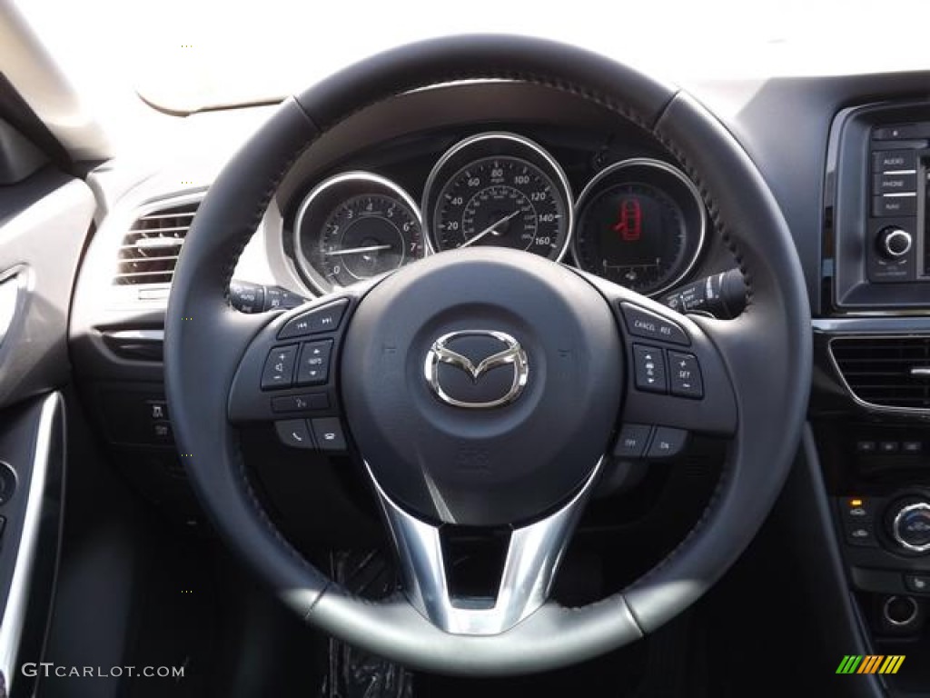 2014 Mazda MAZDA6 Grand Touring Black Steering Wheel Photo #79675492