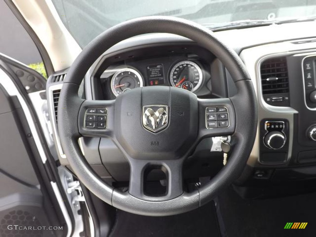 2013 Ram 1500 SLT HFE Regular Cab Black/Diesel Gray Steering Wheel Photo #79676640