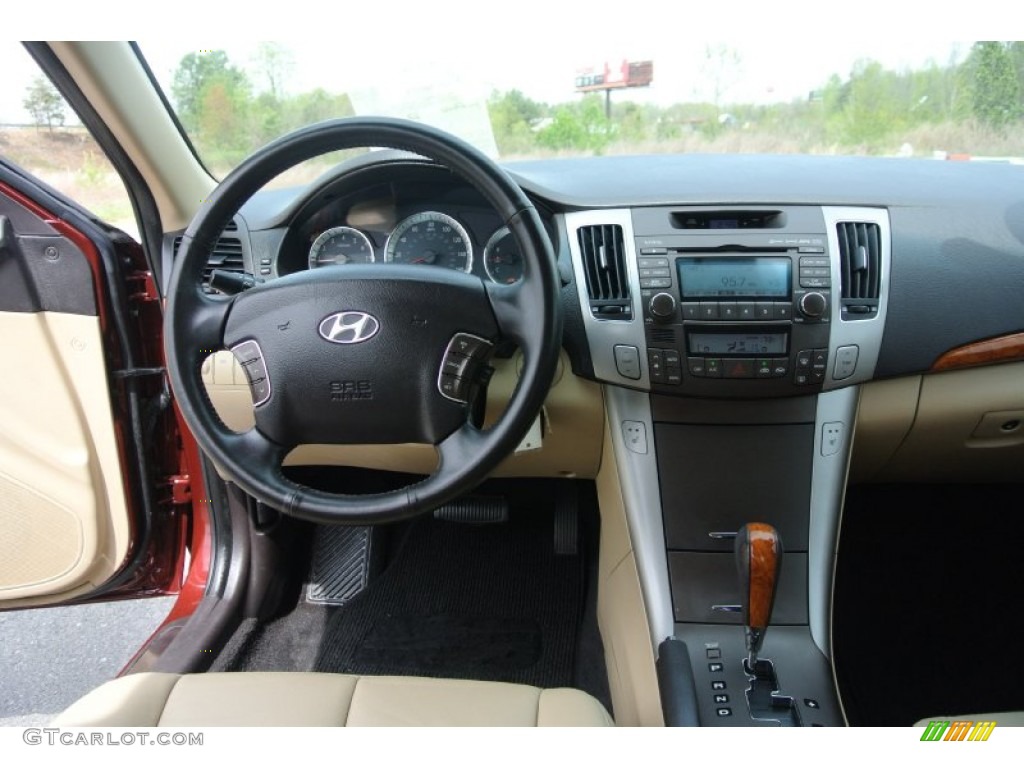 2009 Hyundai Sonata Limited Camel Dashboard Photo #79677060