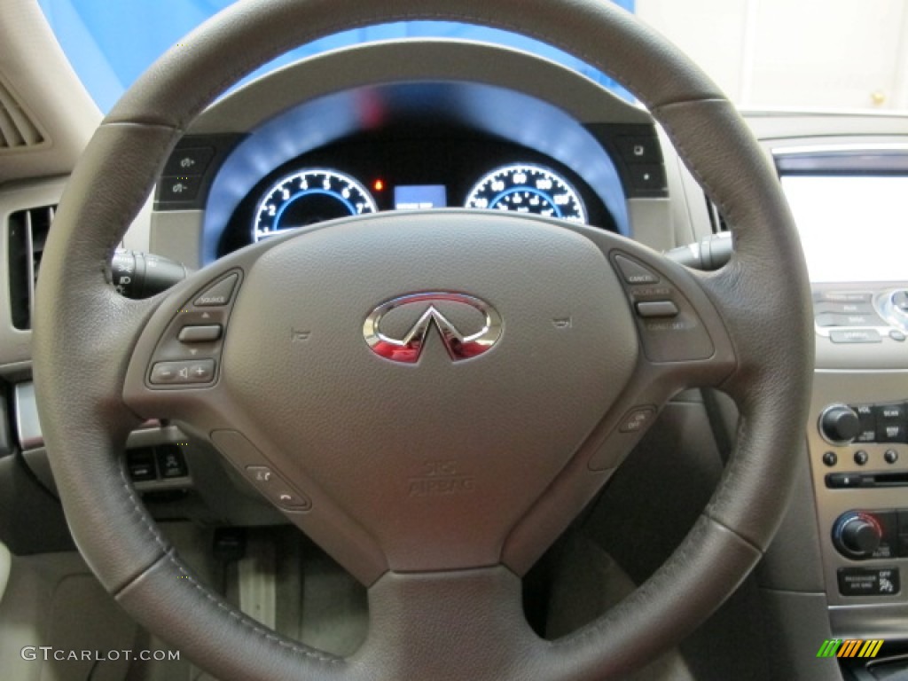 2012 Infiniti G 37 x AWD Sedan Stone Steering Wheel Photo #79677525